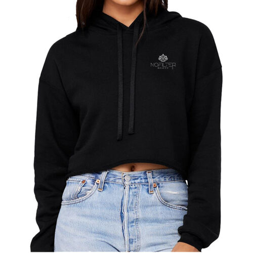 LC - Women's Sponge Fleece Cropped Fleece Hoodie Thumbnail