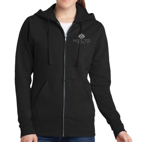 Front & Back - Women's Core Fleece Full Zip Hooded Sweatshirt Thumbnail
